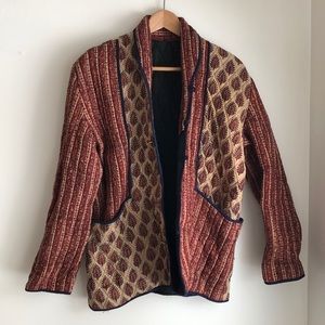 Vintage Quilted Block Print Coat